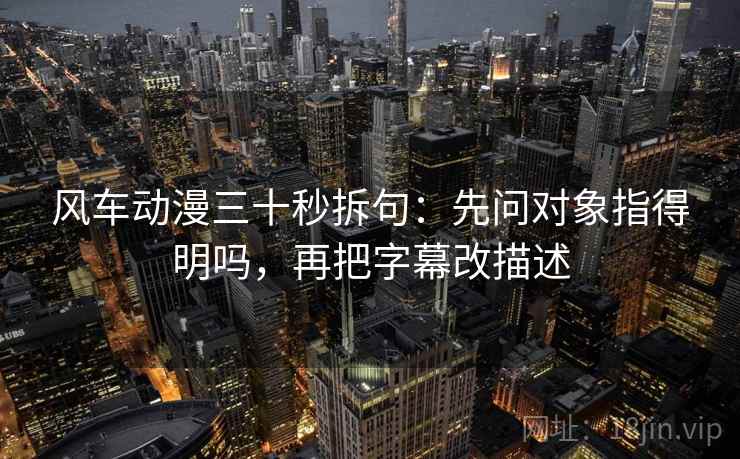 风车动漫三十秒拆句：先问对象指得明吗，再把字幕改描述  第2张