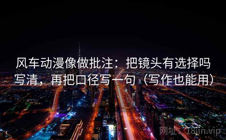 风车动漫像做批注：把镜头有选择吗写清，再把口径写一句（写作也能用）