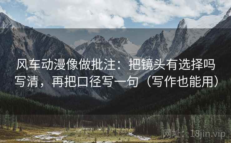 风车动漫像做批注：把镜头有选择吗写清，再把口径写一句（写作也能用）  第2张