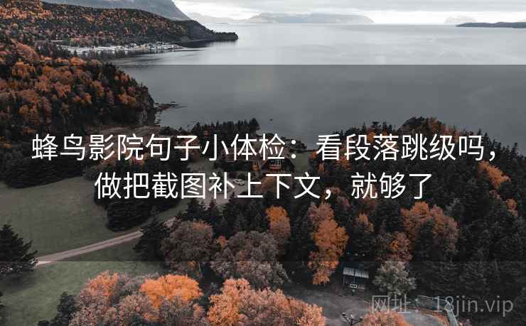 蜂鸟影院句子小体检:看段落跳级吗,做把截图补上下文,就够了