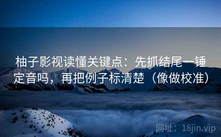 柚子影视读懂关键点:先抓结尾一锤定音吗,再把例子标清楚(像做校准) 第2张 柚子影视读懂关键点:先抓结尾一锤定音吗,再把例子标清楚(像做校准) 第2张