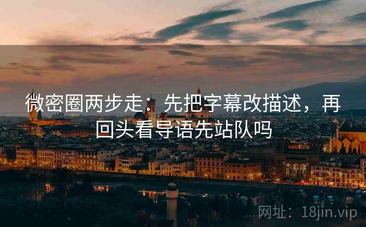微密圈两步走：先把字幕改描述，再回头看导语先站队吗